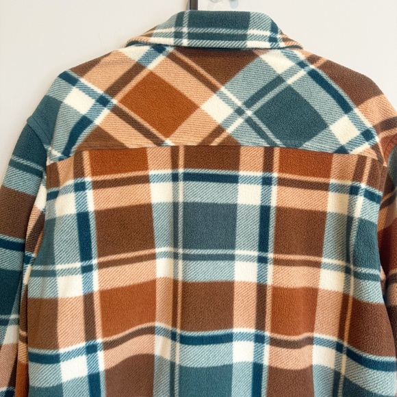 Eddie Bauer - Fleece Plaid Casual Warm Button Down Shacket Shirt - Picture 4 of 4